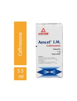 Amcef Solución Inyectable 1 g Frasco Ámpula De 3.5 mL - RX2
