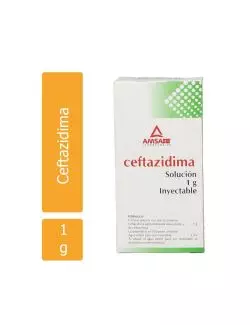 Ceftazidima Solución Inyectable Frasco Ámpula 1 g Con Diluyente 3 mL - RX2