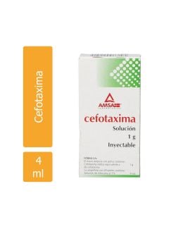 Cefatoxima IM Solución Inyectable Frasco Ámpula 1 g Con Diluyente 4 mL - RX2