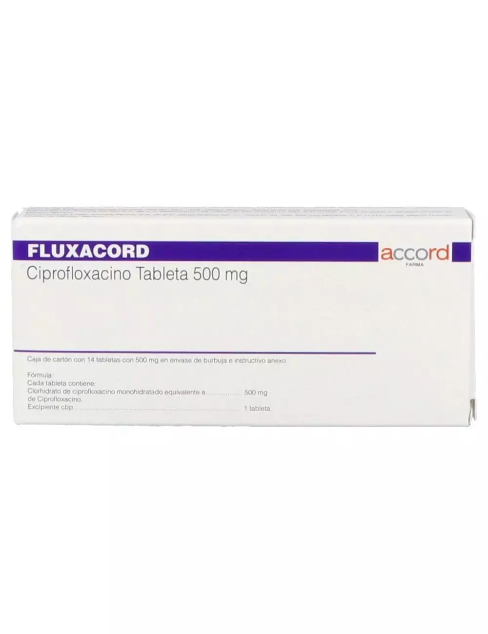 Fluxacord 500 mg Caja Con 14 Tabletas - RX2