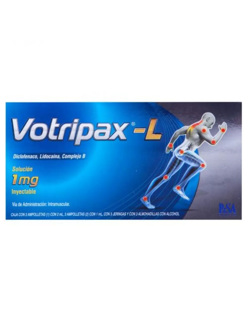 Votripax-L 1 mg Caja Con 3 Ampolletas y 3 Jeringas