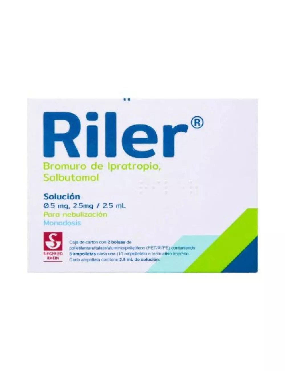 Riler Solución Para Nebulización Caja Con 10 Ampolletas De 2.5 mL