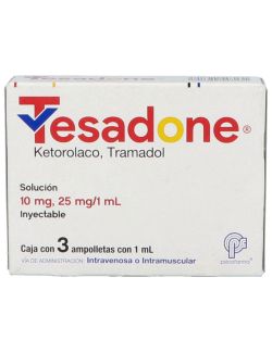 Tesadone 10 mg/25 mg Solución Inyectable 3 Ampolletas 1 mL