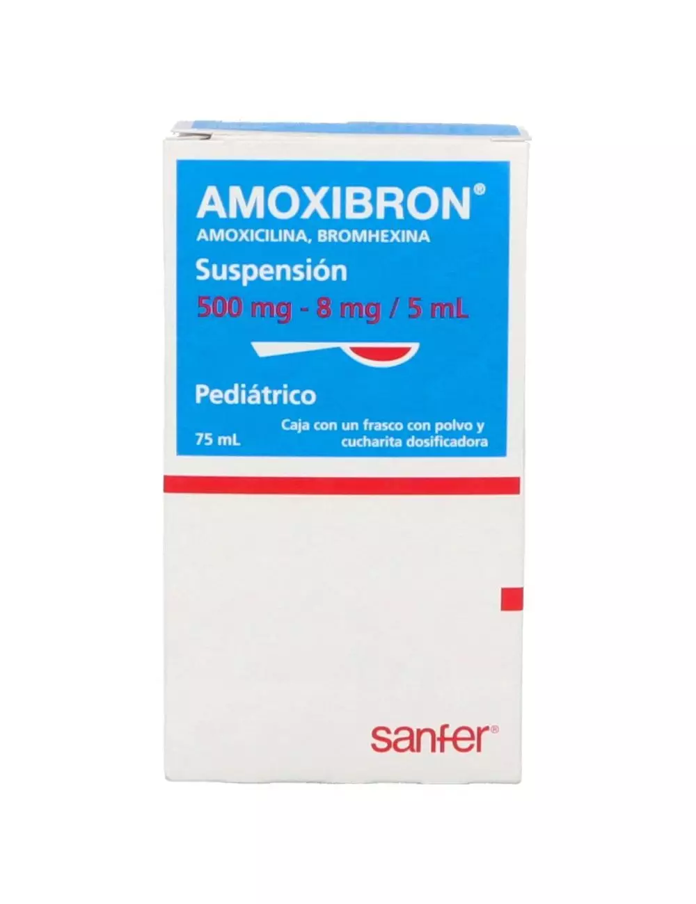 Amoxibron Pediátrica 500 Mg  8 Mg 5 Ml Frasco Con 75 Ml-Rx2