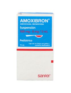 Amoxibron Pediátrica 500 mg/ 8 mg/5 mL Frasco Con 75 mL-RX2