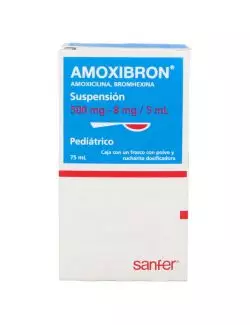 Amoxibron Pediátrica 500 Mg  8 Mg 5 Ml Frasco Con 75 Ml-Rx2