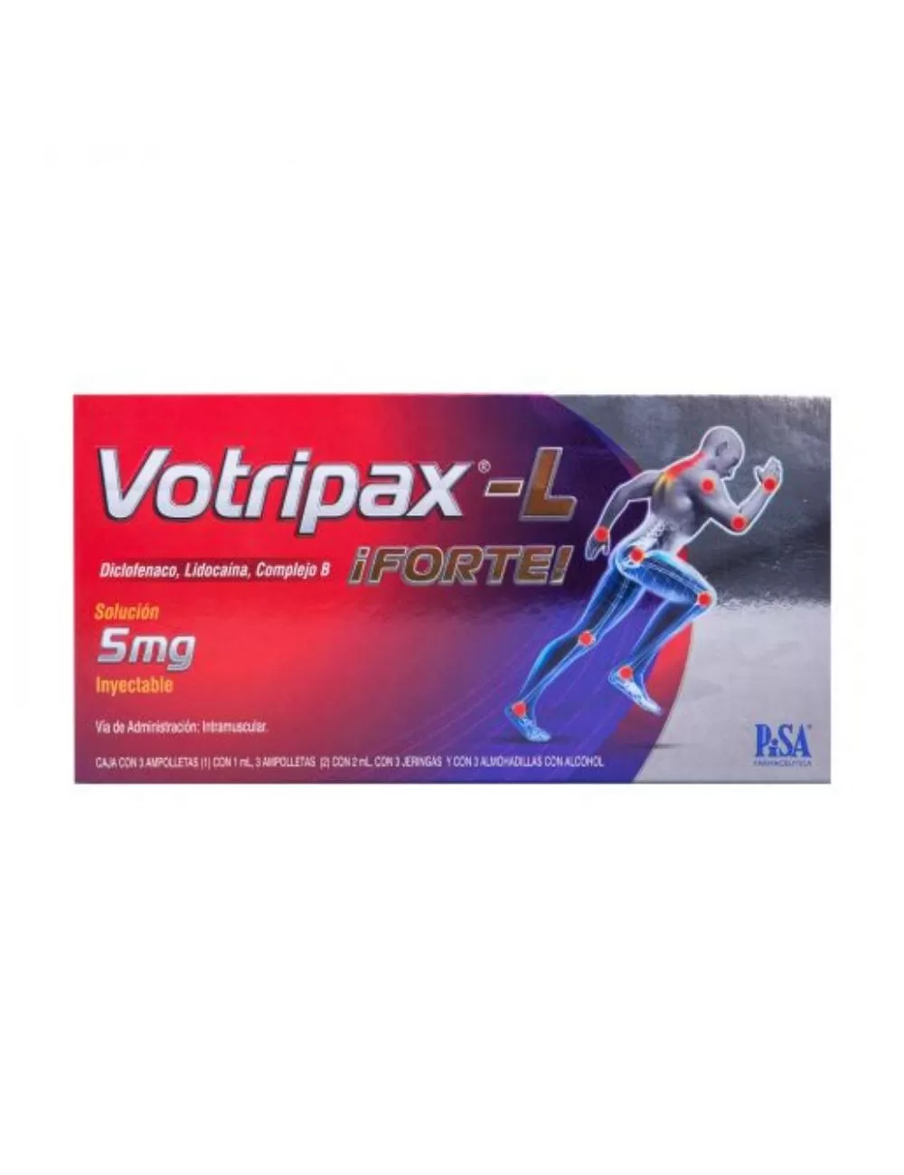 Votripax-L Forte 5 mg Cja Con 3 Ampolletas y 3 Jeringas