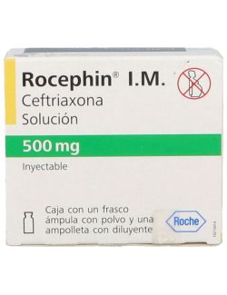 Rocephin Im 500 mg Caja Con 1 Frasco Ámpula - RX2