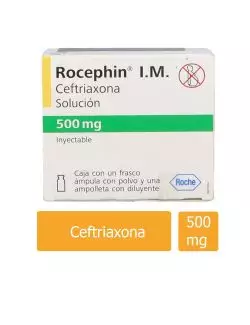 Rocephin Im 500 mg Caja Con 1 Frasco Ámpula - RX2