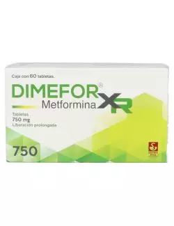 Dimefor Xr 750 mg Caja Con 60 Tabletas de Liberación Prolongada