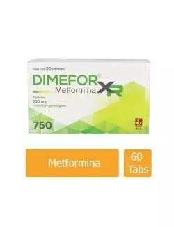 Dimefor Xr 750 mg Caja Con 60 Tabletas de Liberación Prolongada