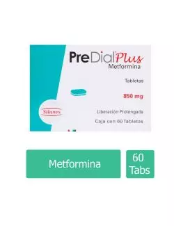 Predial® Plus 850 mg (Metformina) - 60 Tabletas LP - Silanes