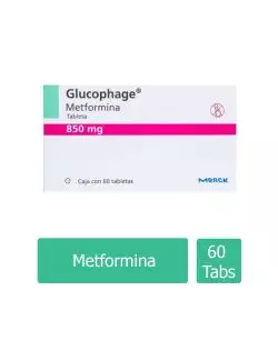 Glucophage® 850 mg - 60 Tabletas | Metformina | Laboratorio Merck