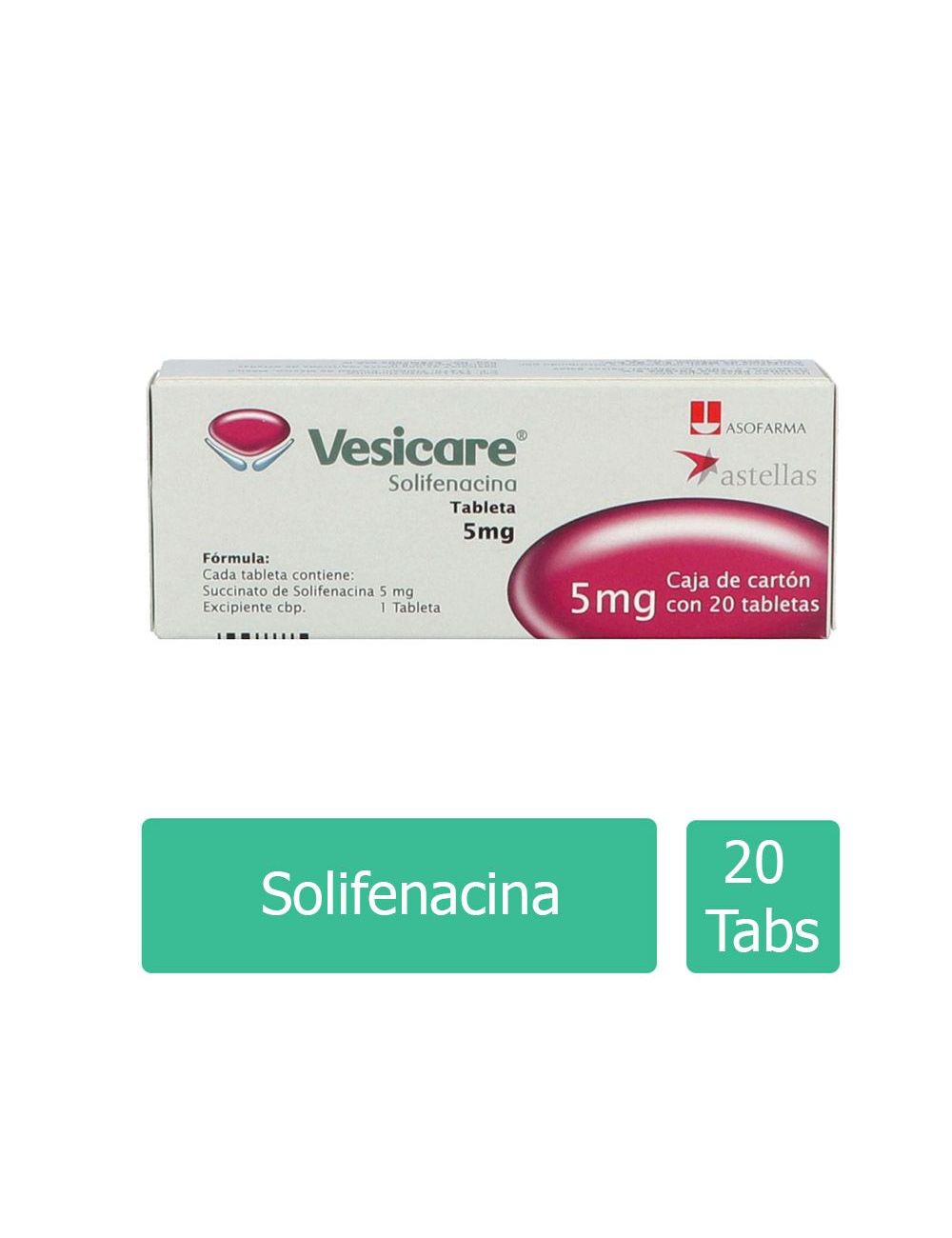 Vesicare® (Solifenacina) 5 mg | 20 Tabletas | ASOFARMA