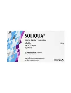SOLIQUA® 100 U (Insulina Glargina/Lixisenatida) - 3 Plumas Precargadas - RX3
