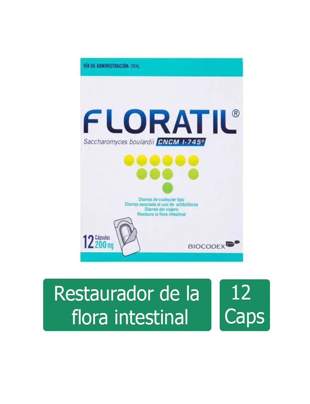 Floratil 200 mg Caja Con 12 Cápsulas