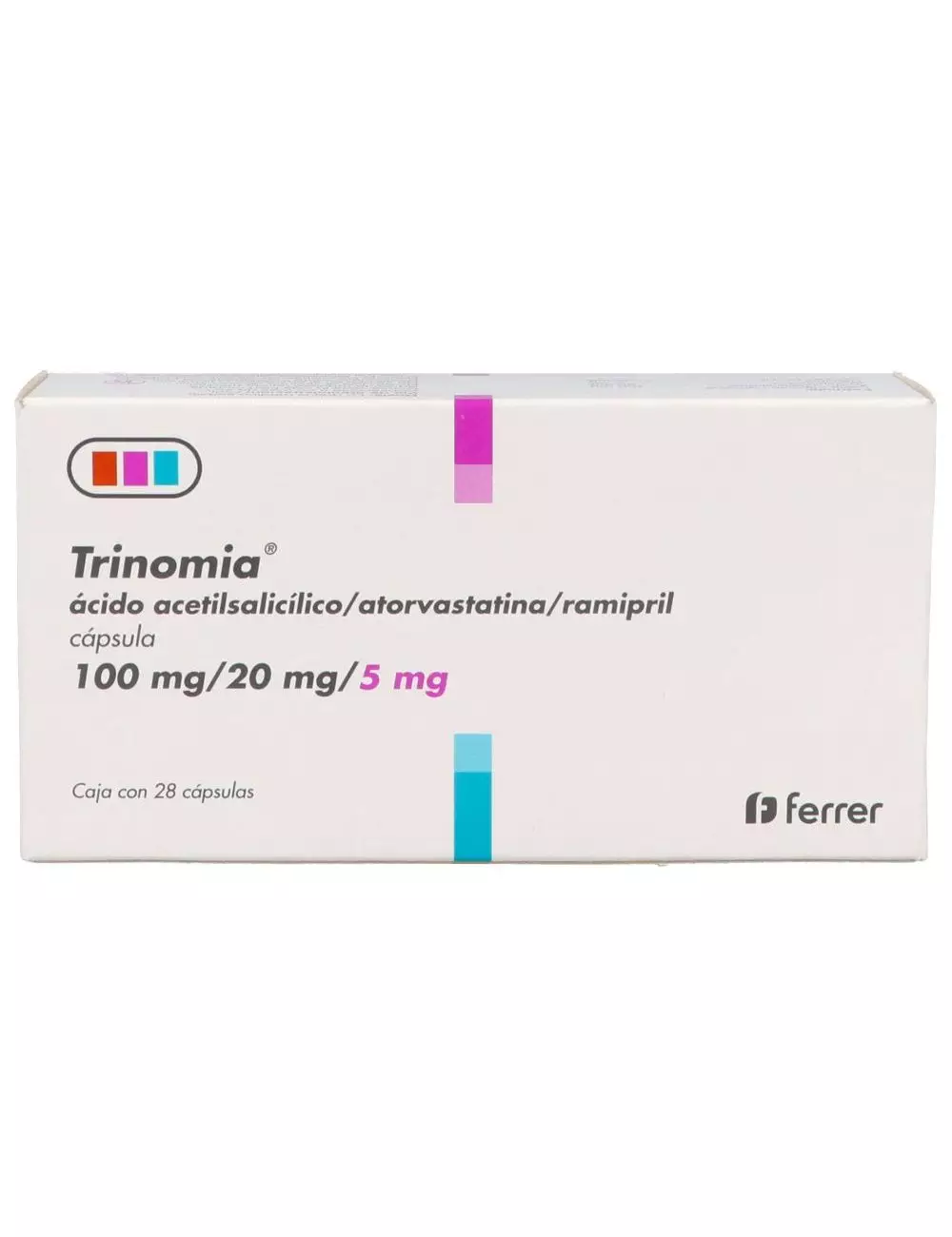Trinomia 100/20/5mg  caja con 28 Cápsulas