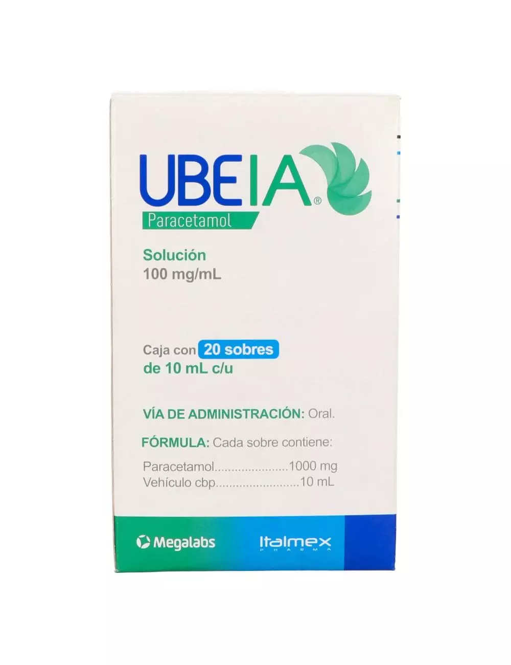 Ubeia 100 mg/ml caja con 20 Sobres de 10 ml c/u