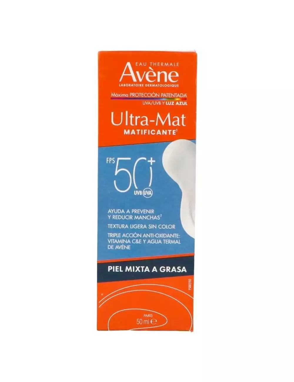 Avené Emulsión Solar FPS 50+ Toque Seco Tubo Con 50mL