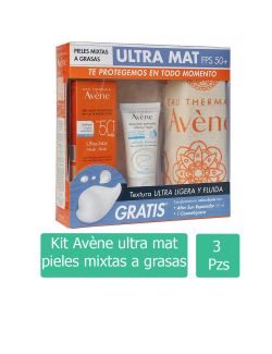 Kit Avène Ultra Mat Pieles Mixtas a Grasas 3 Piezas