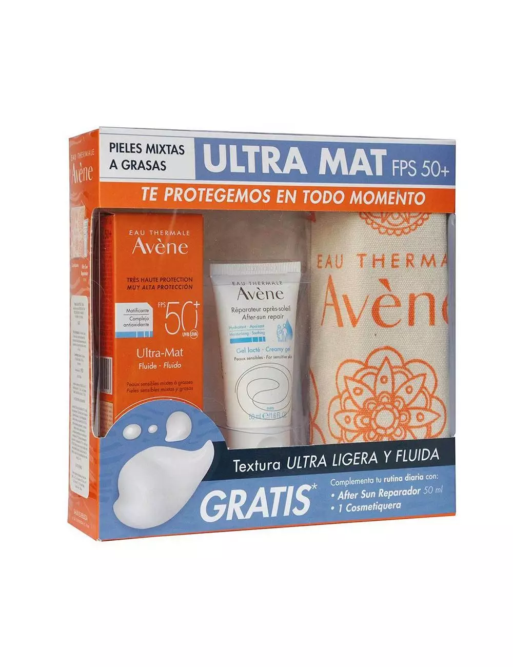 Kit Avène Ultra Mat Pieles Mixtas a Grasas 3 Piezas