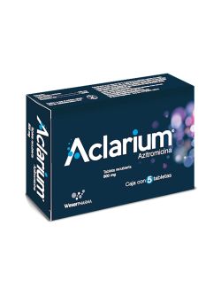 Aclarium Azitromicina 500 mg con  5 Tabletas - RX2.
