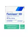 Femisan 3D 100 mg / 800 mg Caja Con 3 Cápsulas Vaginales