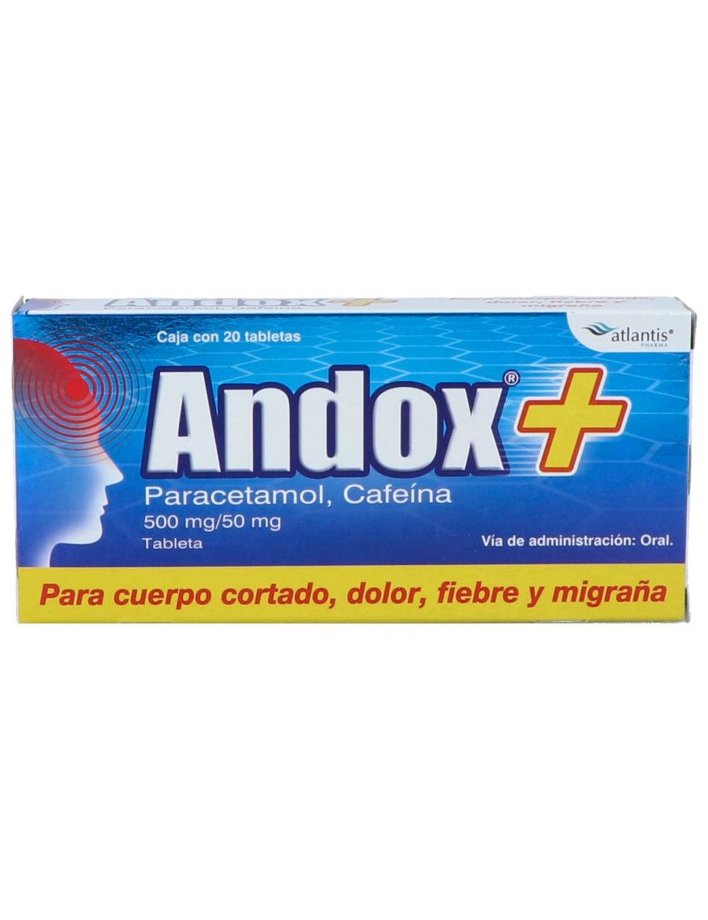 Andox 500 mg/50 mg 20 Tabletas