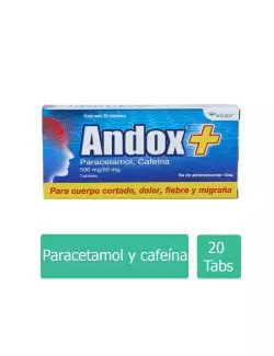 Andox 500 mg/50 mg 20 Tabletas