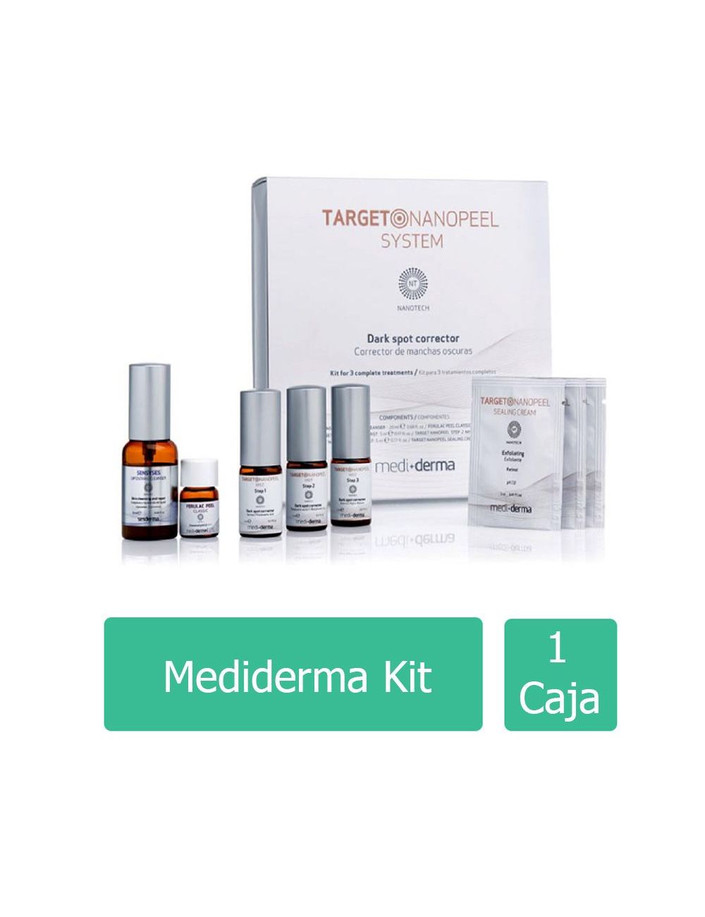 MEDIDERMA - Kit Target Nanopeel System - Corrector Profesional de Manchas Oscuras