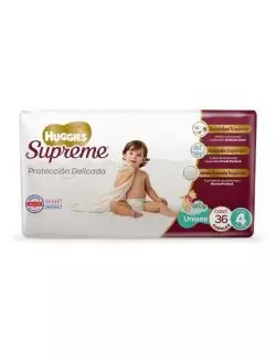 Pañales Huggies Supreme Unisex Etapa 4 Con 36 Piezas