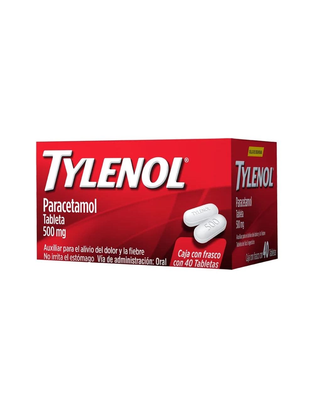 Tylenol 500 mg Caja Con Frasco Con 40 Tabletas