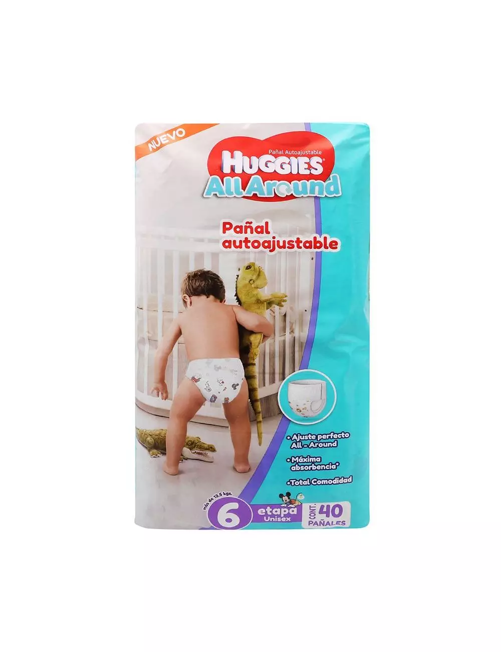 Pañales Unisex Huggies All Around Etapa 6 Con 40 Piezas