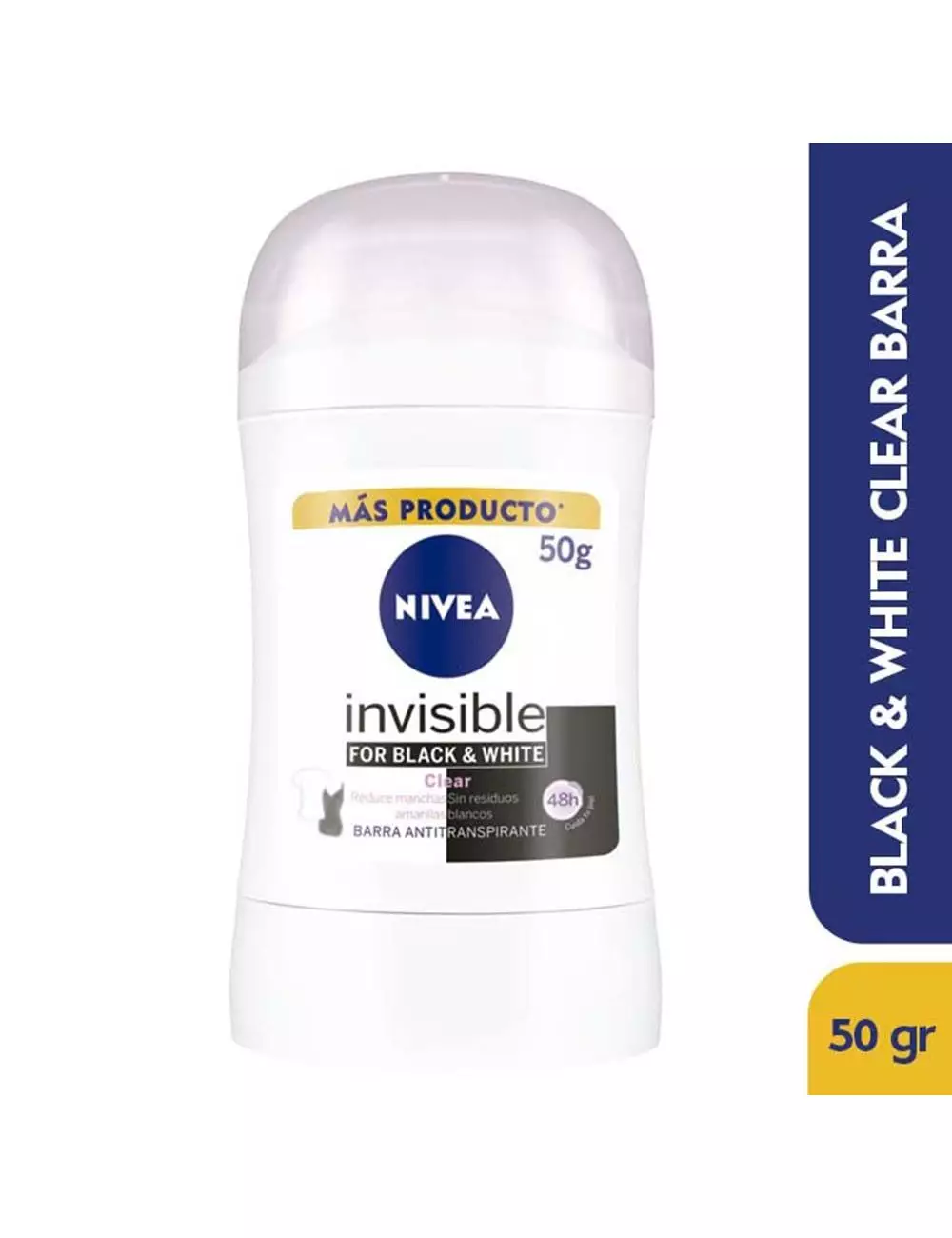 Desodorante En Barra Nivea Black White Invisible Clear 50 g