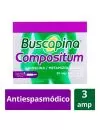 Buscapina solución 20 mg/ml inyectable, caja con 3 ampolletas de 1 ml