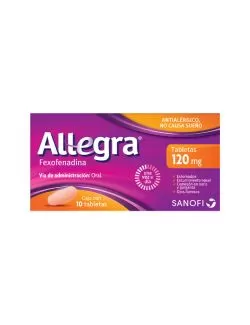 Allegra ® 120 mg tratamiento para la alergia antihistamínico, 10 tabletas