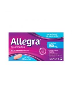 Allegra ® 180 mg tratamiento para la alergia y urticaria antihistamínico, 10 tabletas