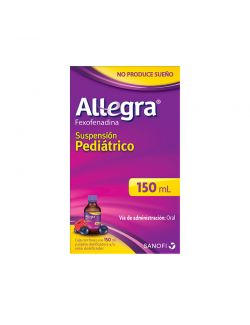 Allegra ® 150 ml tratamiento para la alergia suspensión pediátrica antihistamínico.