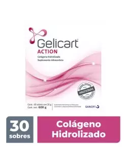 Gelicart Action Colágeno Hidrolizado 30 Sobres x 20 g