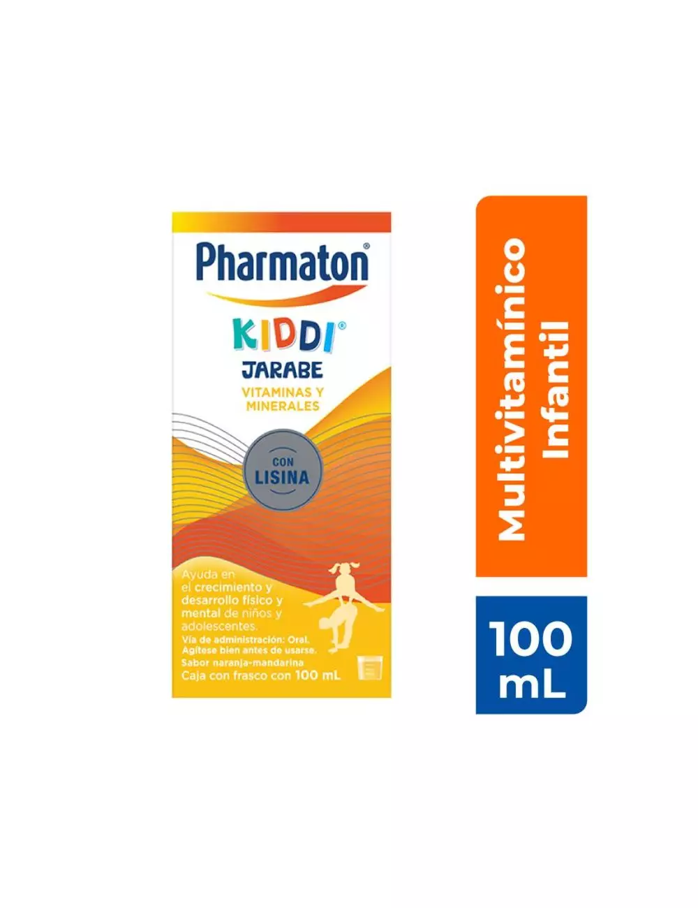 Pharmaton Kiddi Jarabe Multivitamínico para Niños y Adolescentes Naranja-Mandarina 100ml