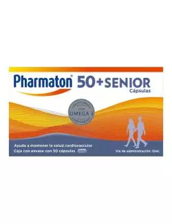 Pharmaton 50 + senior multivitamínico en 30 cápsulas.