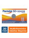 Pharmaton 50 + senior multivitamínico en 30 cápsulas.