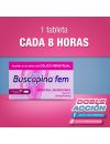 Buscapina Fem alivia los cólicos menstruales Hioscina 20 mg / Ibuprofeno 400 mg, 10 tabletas
