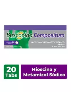 Buscapina Compositum con Hioscina 10 mg / Metamizol Sódico 250 mg 20 Tabletas