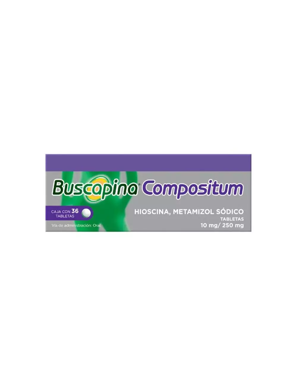 Buscapina Compositum Hioscina 10 mg / Metamizol Sódico 250 mg, 36 tabletas