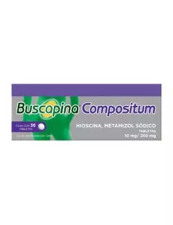 Buscapina Compositum Hioscina 10 mg / Metamizol Sódico 250 mg, 36 tabletas