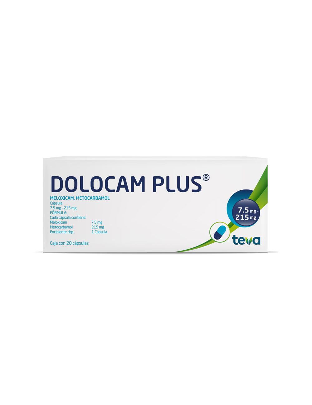 Dolocam Plus 7.5 mg/215 mg Caja Con 20 Cápsulas