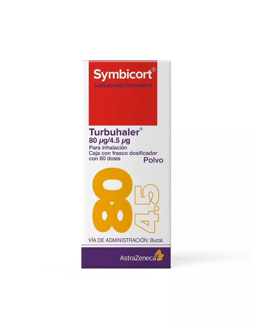 Symbicort® 80 μg/4.5 μg - Caja con Frasco Dosificador 60 Dosis | Budesonida/Formoterol | AstraZeneca