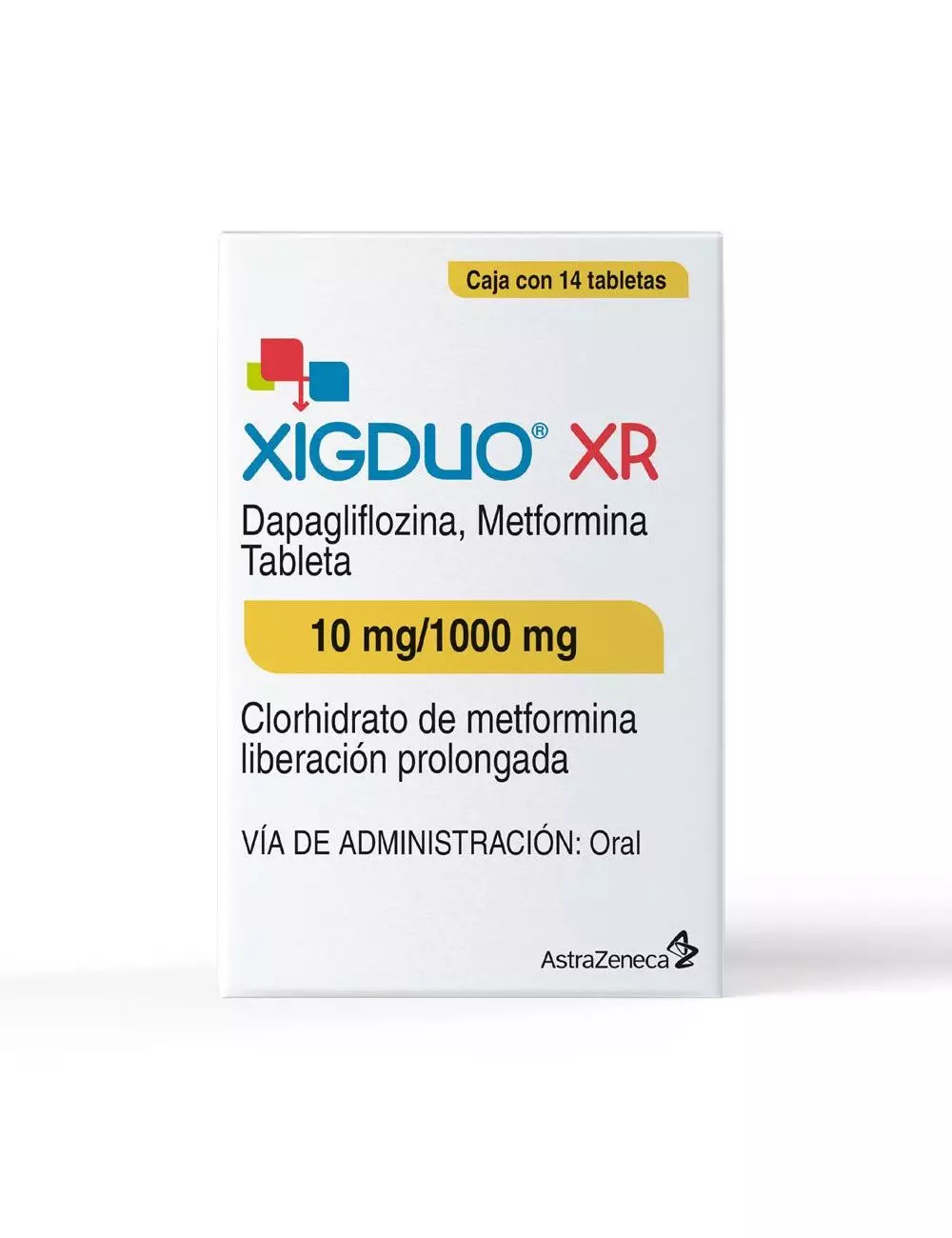 XIGDUO® XR 10mg/1000mg 14 Tabletas LP | Dapagliflozina/Metformina | AstraZeneca