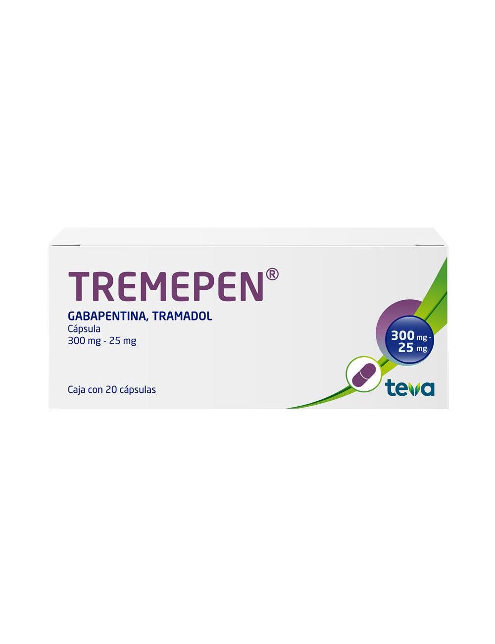 Tremepen 300 mg/25 mg Caja Con 20 Cápsulas